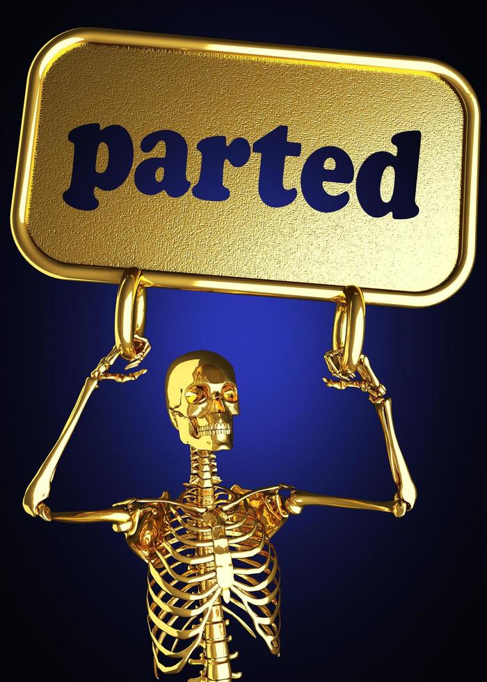 parted word and golden skeleton photo