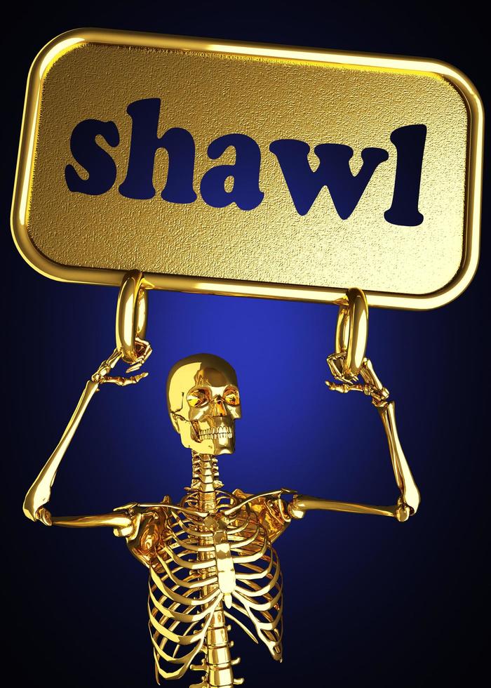 shawl word and golden skeleton photo