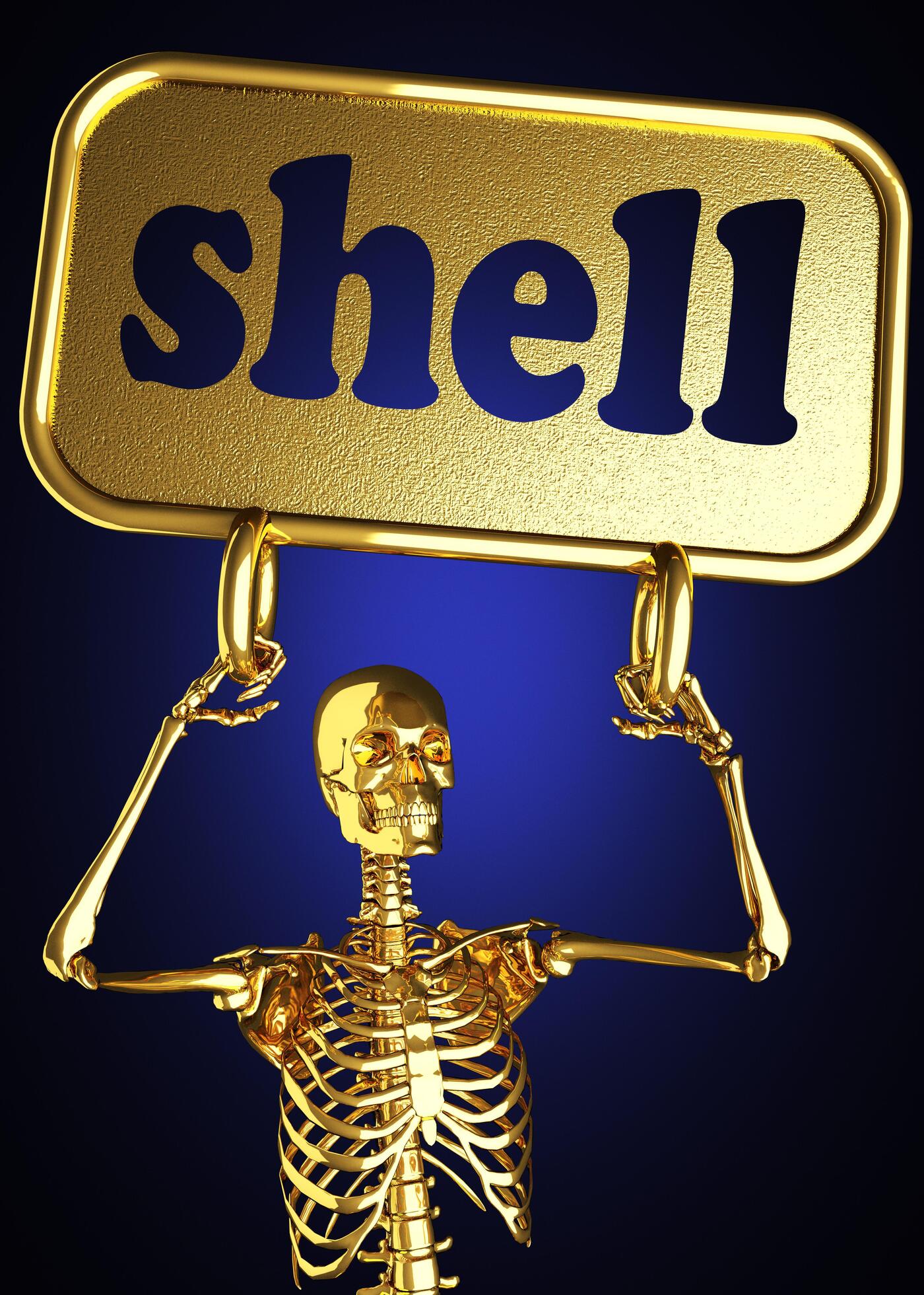 shell word and golden skeleton 6356887 Stock Photo at Vecteezy