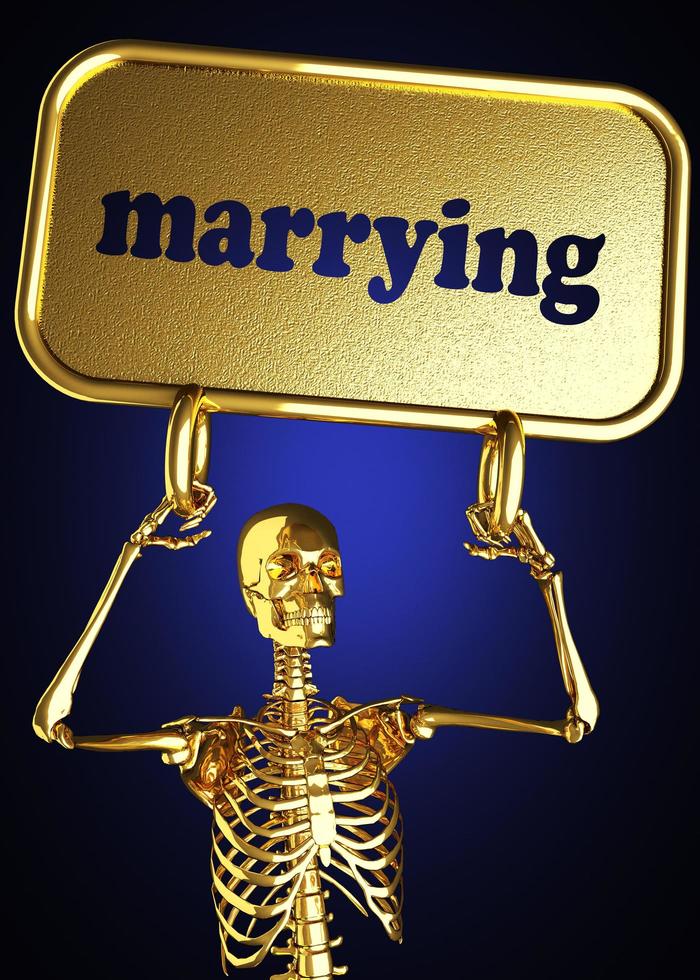 marrying word and golden skeleton photo
