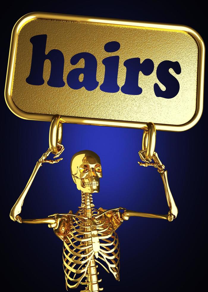 hairs word and golden skeleton photo