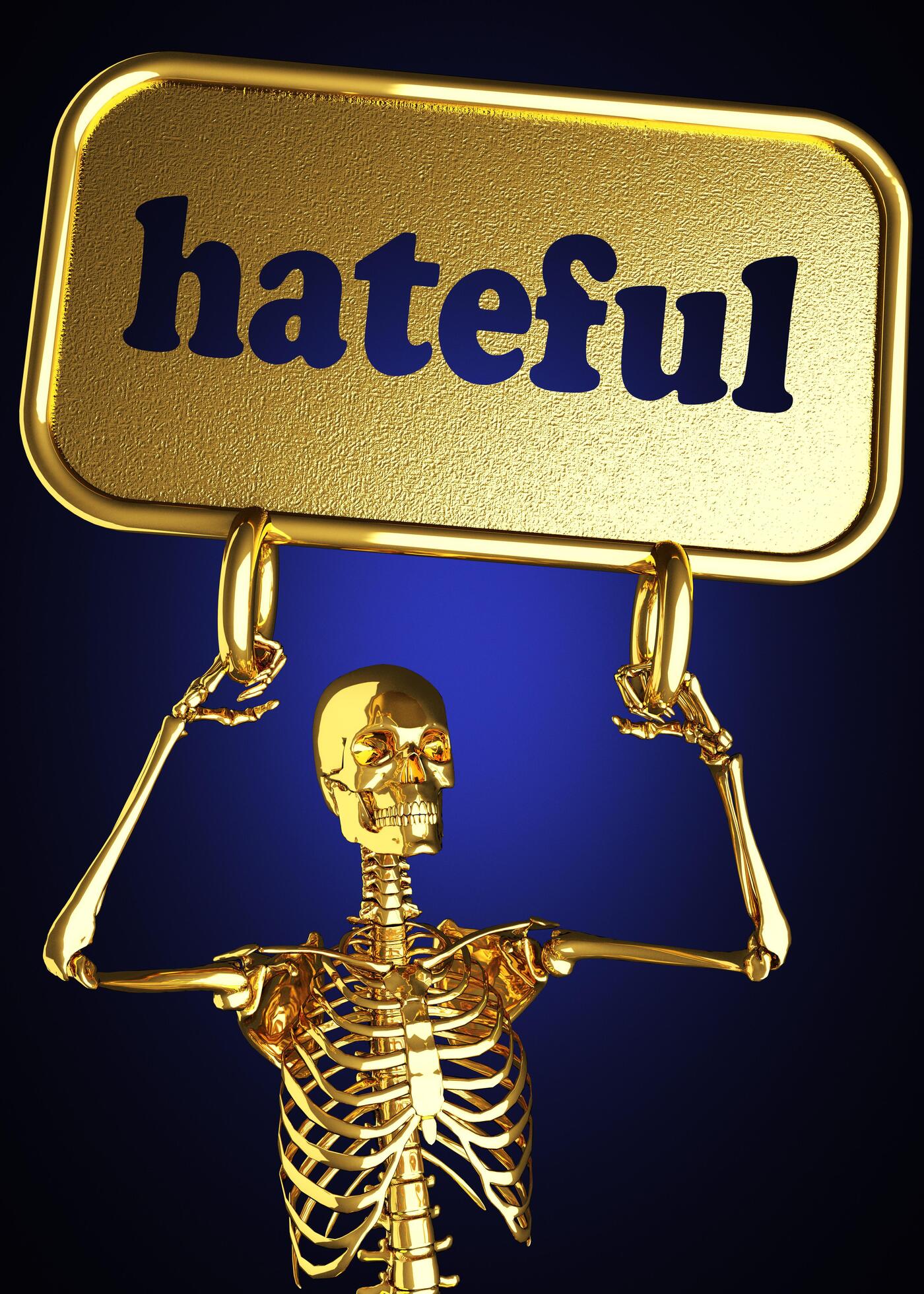 hateful word and golden skeleton 6357138 Stock Photo at Vecteezy