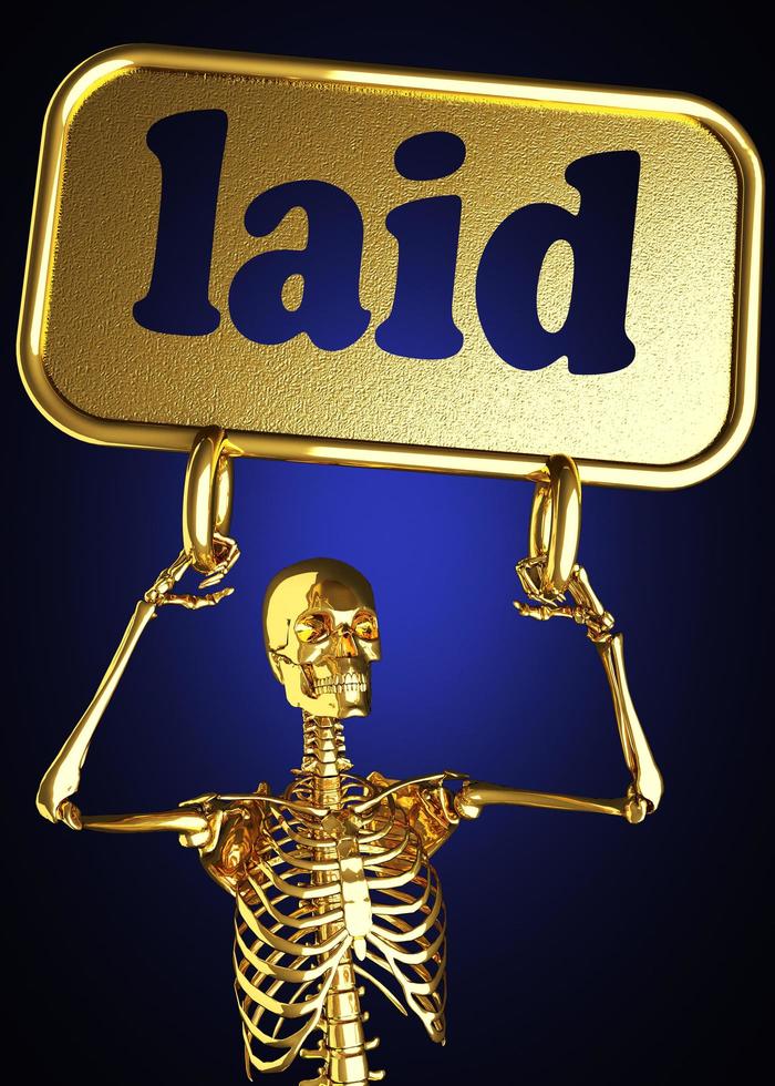 laid word and golden skeleton photo