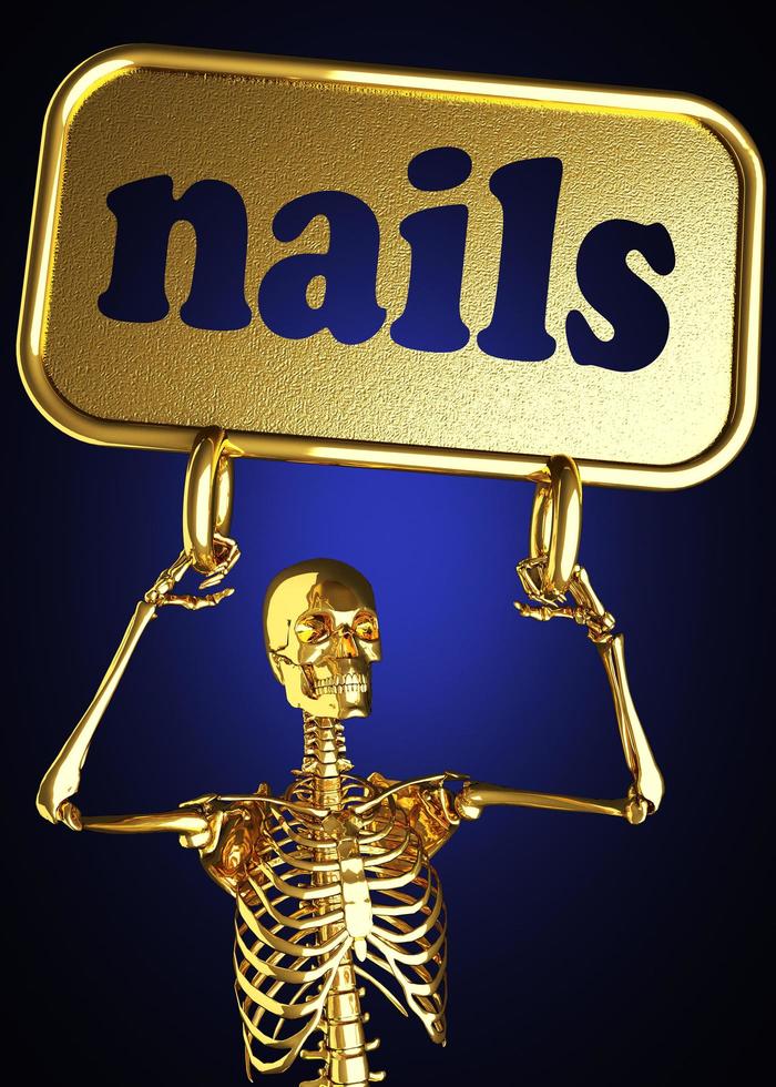 nails word and golden skeleton photo