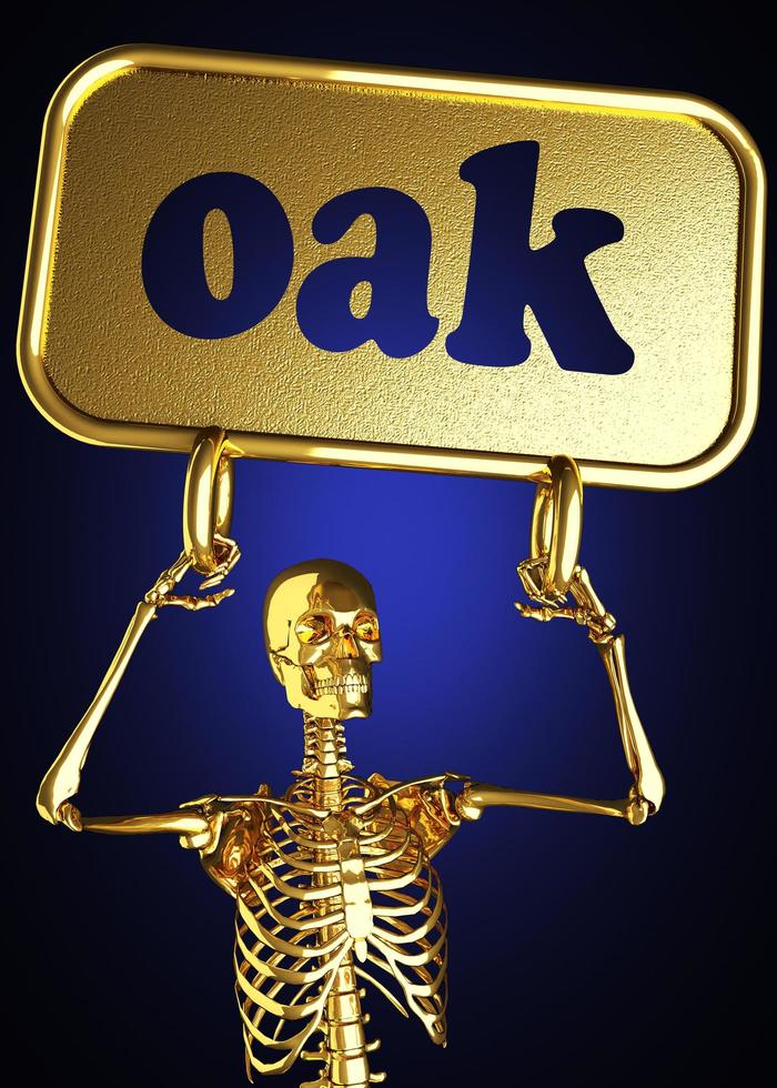 oak word and golden skeleton photo