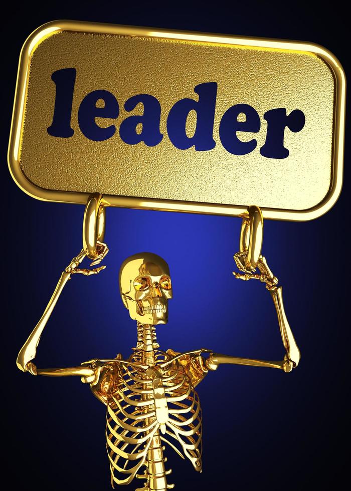 palabra líder y esqueleto dorado foto