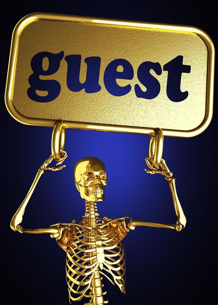 guest word and golden skeleton photo