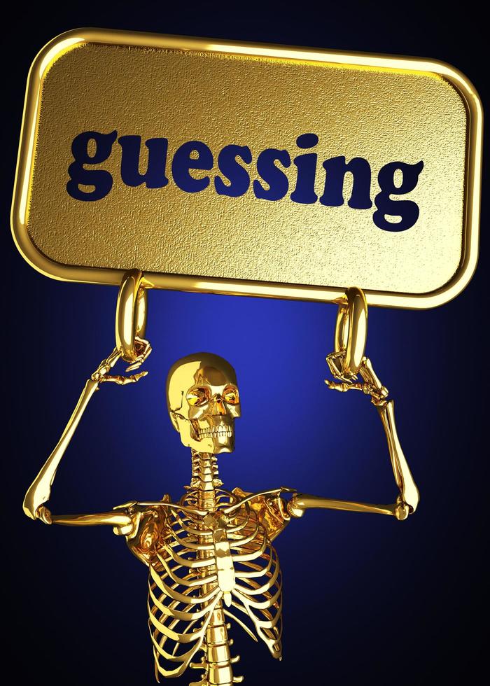 guessing word and golden skeleton photo