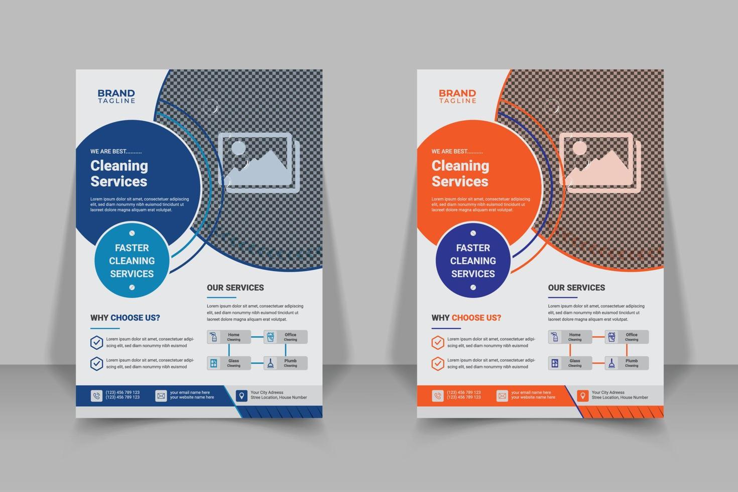 Cleaning service flyer template design vector