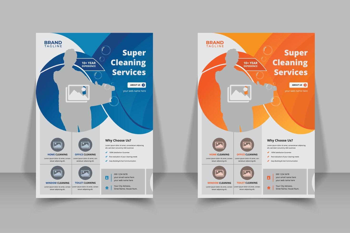 Cleaning service flyer template design vector