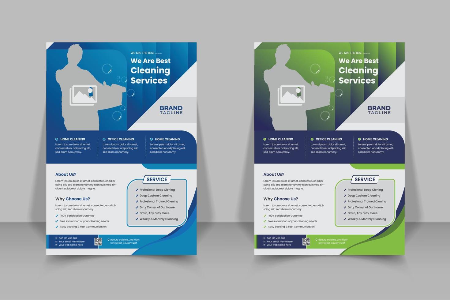 Cleaning service flyer template design vector