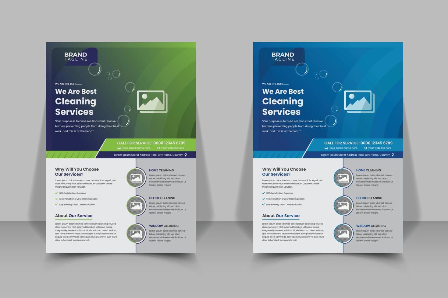 Cleaning service flyer template design vector