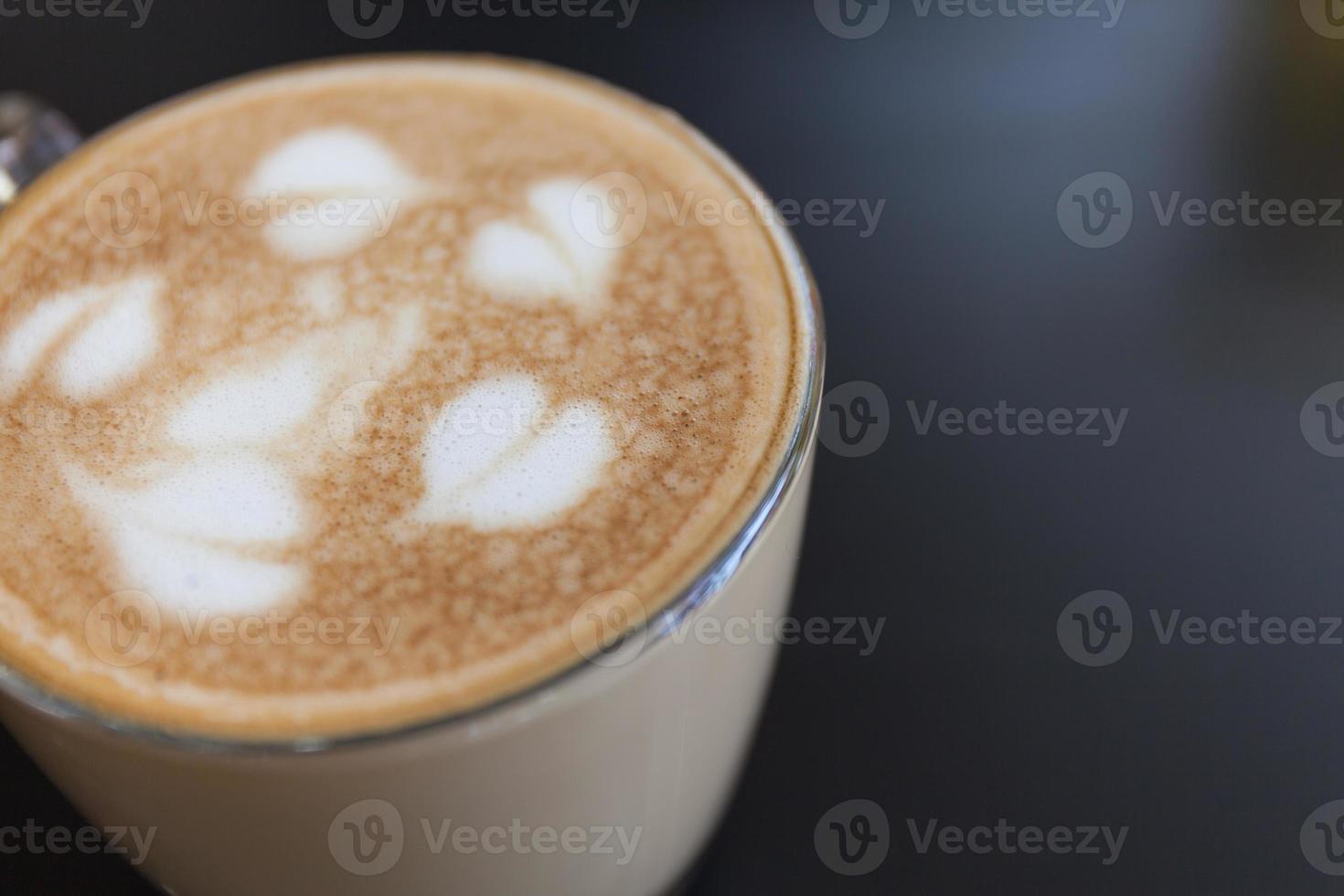 Close-up of cappuccino foam photo