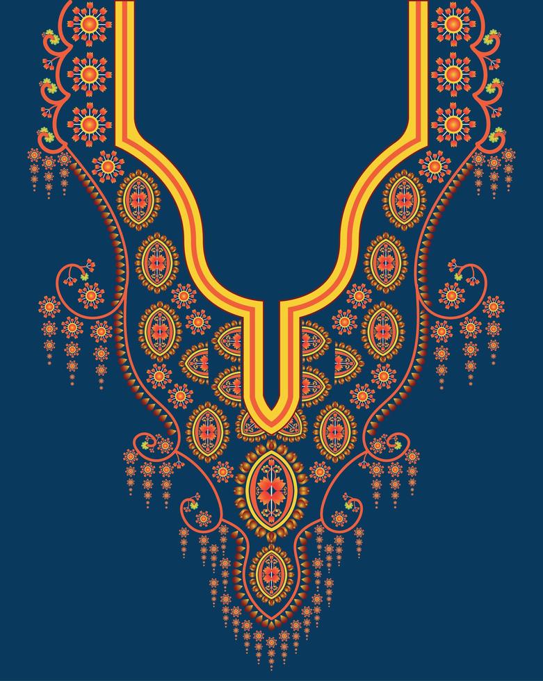 bordado de escote étnico, geométrico, tribal, oriental, tradicional, diseño de collar para mujeres de moda foto