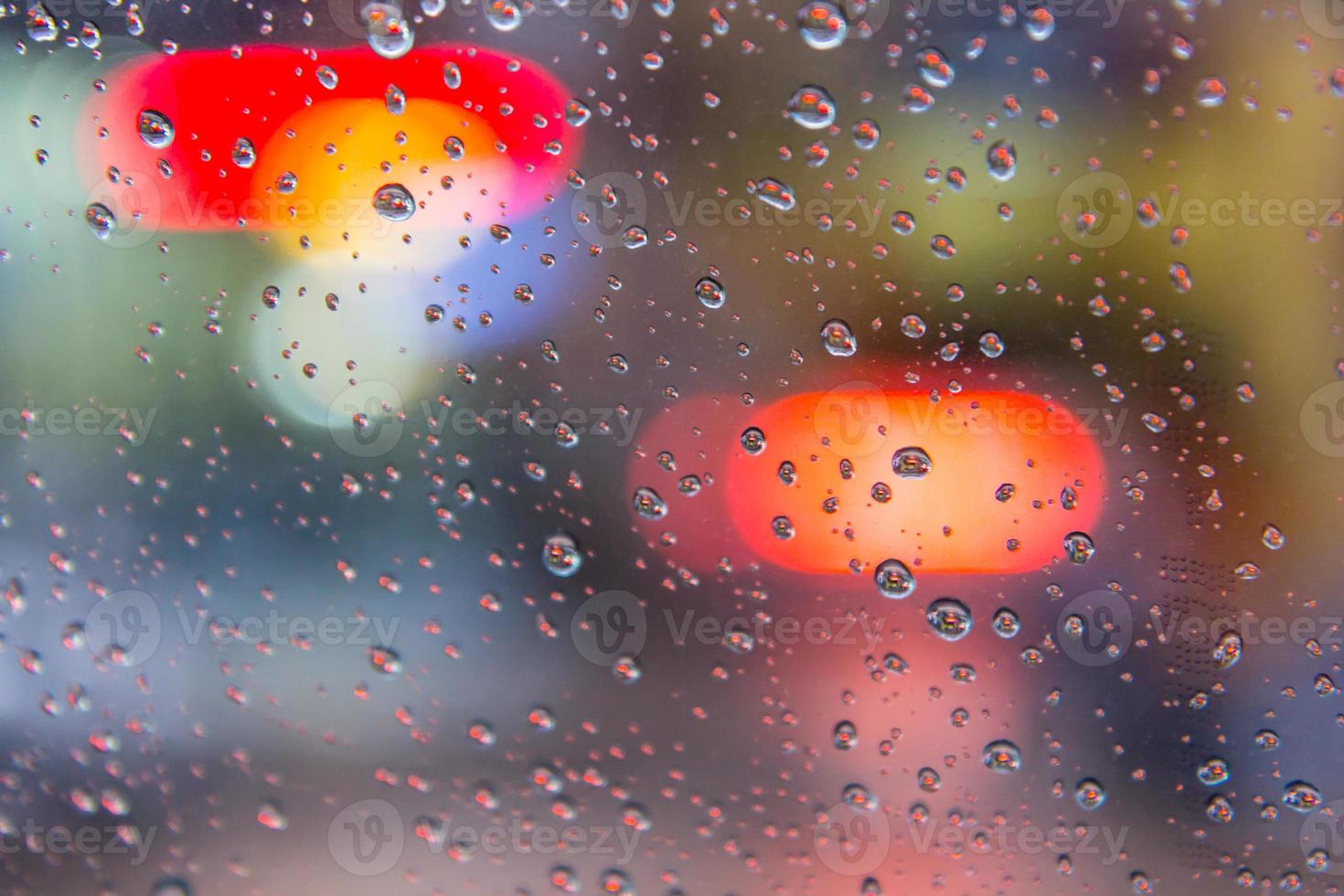 Red Bokeh with drops of water nature background photo