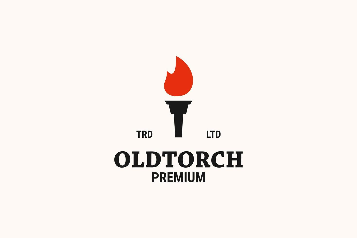 Flaming old torch vector logo design