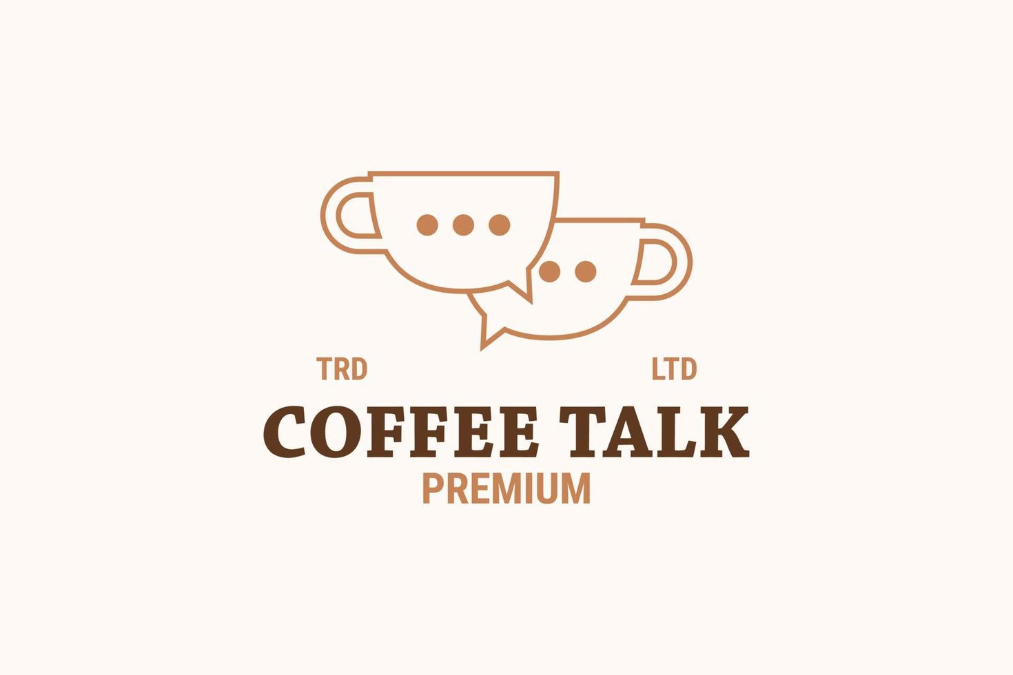 Coffee talk chat icon logo design vector