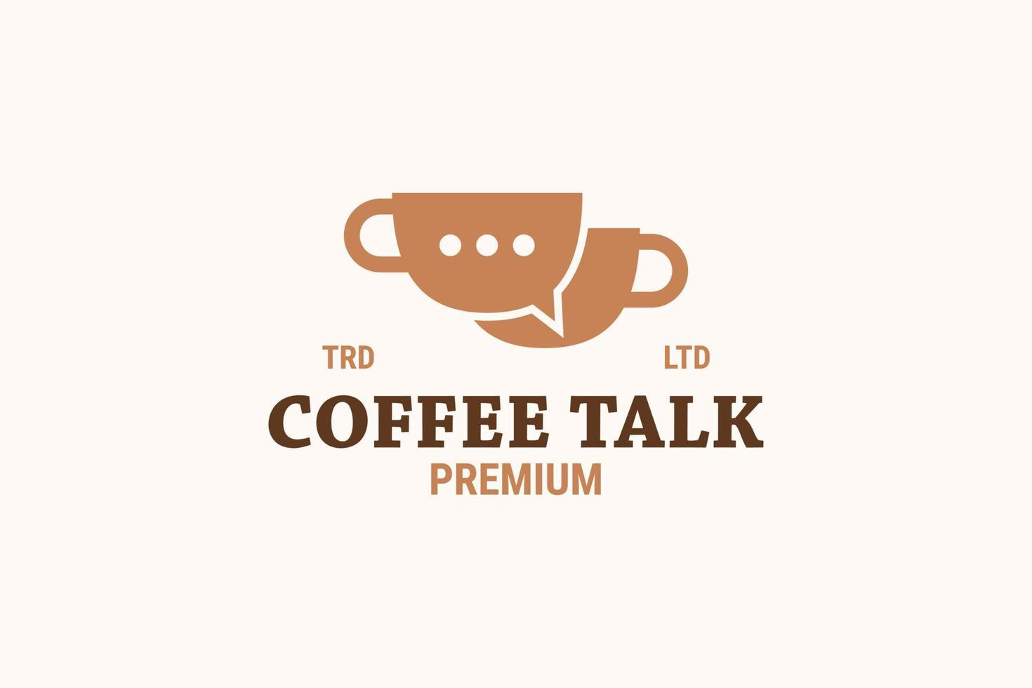 Coffee talk chat icon logo design vector