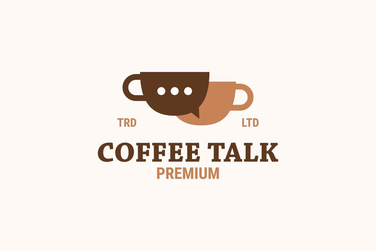 Coffee talk chat icon logo design vector