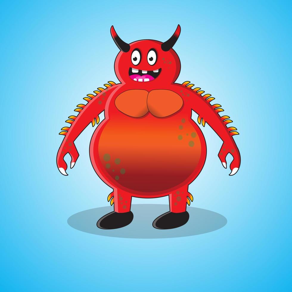 Cute Red Monster Stock Illustrations vector
