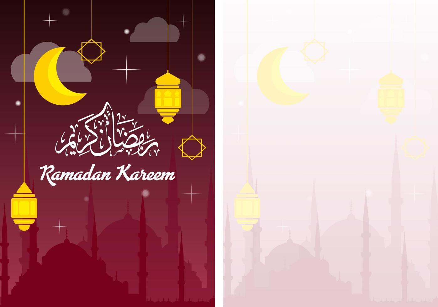 tarjeta de felicitación colorida ramadan kareem vector