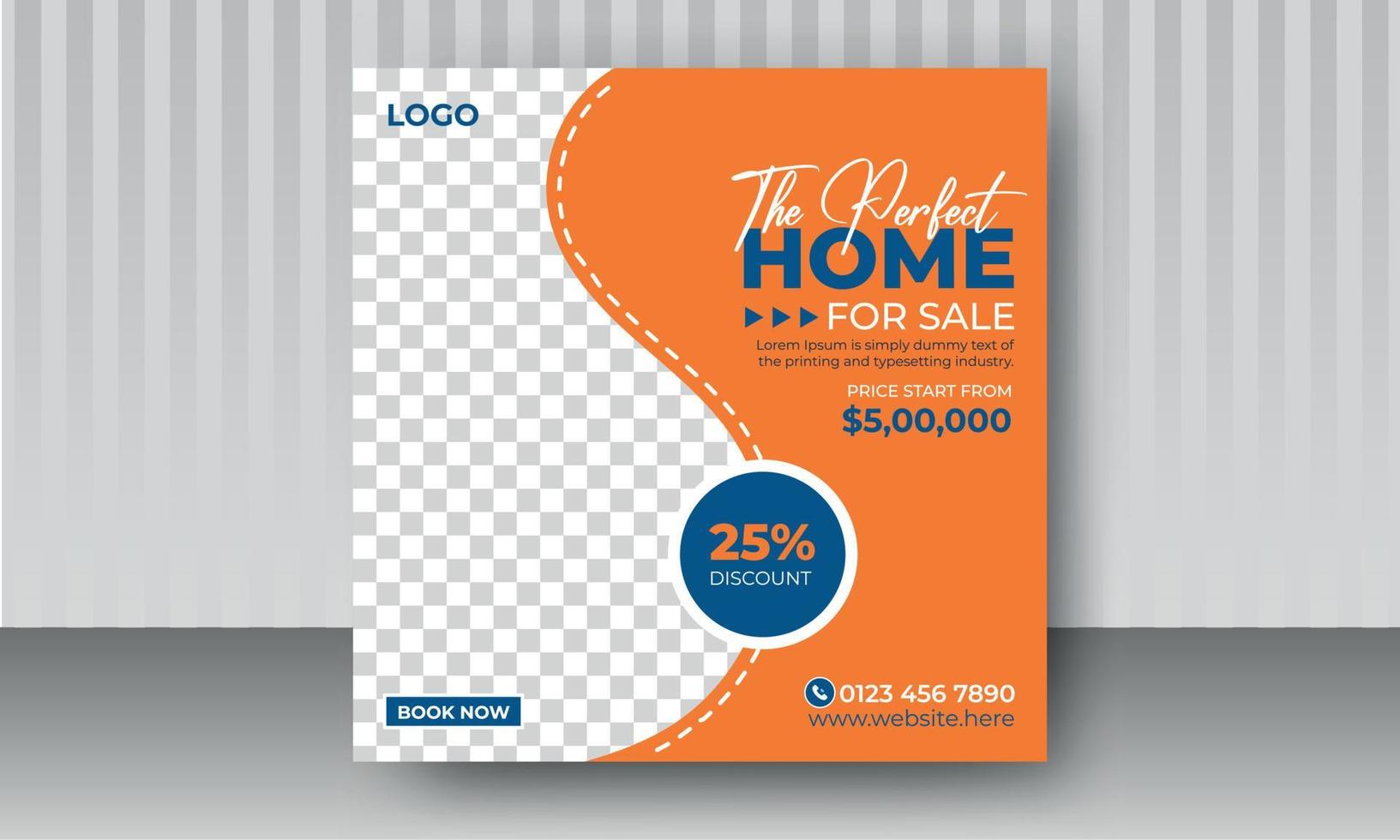 Home Sale Social Media Post Design Vector Template