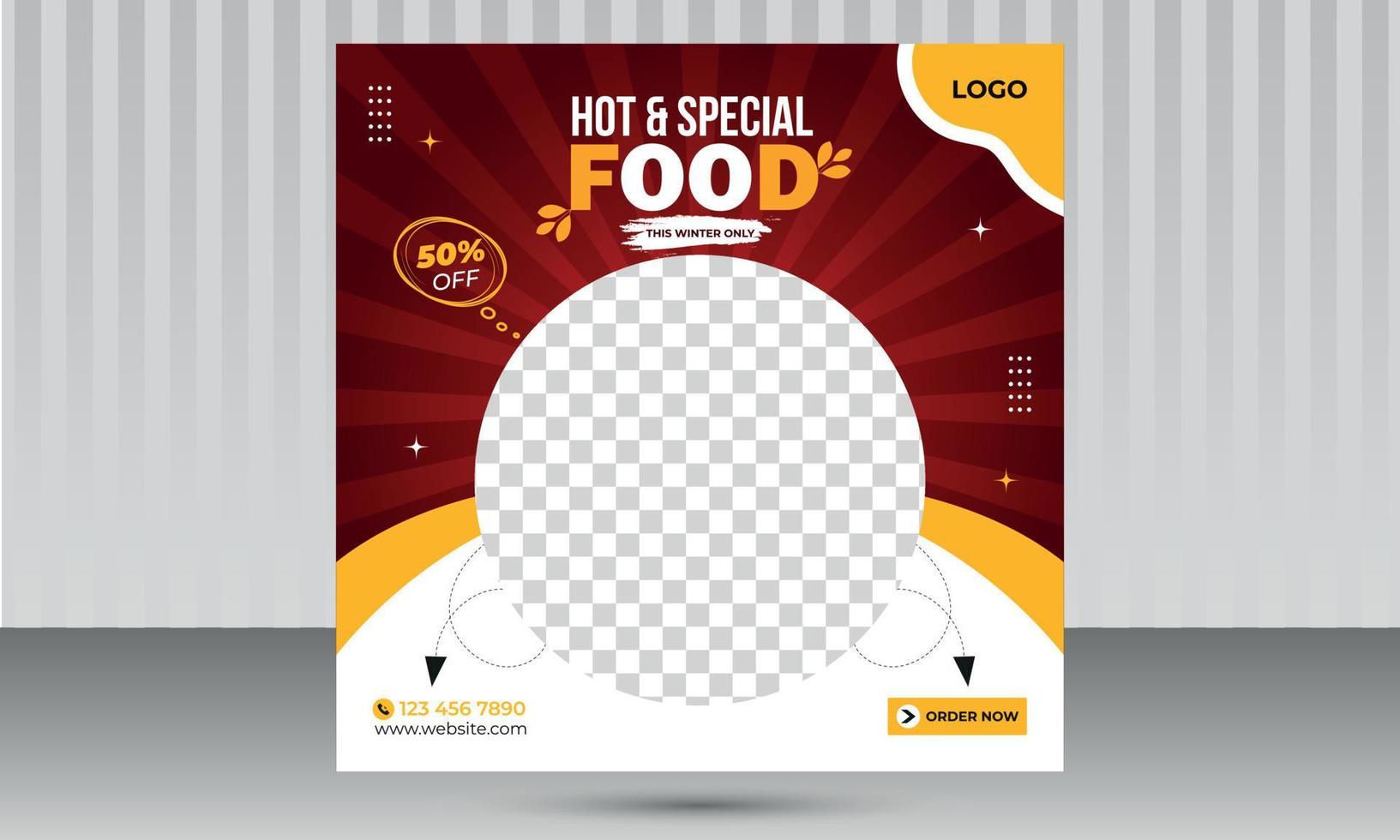 Modern Food Offer Banner Design Template for Restaurant Business vector