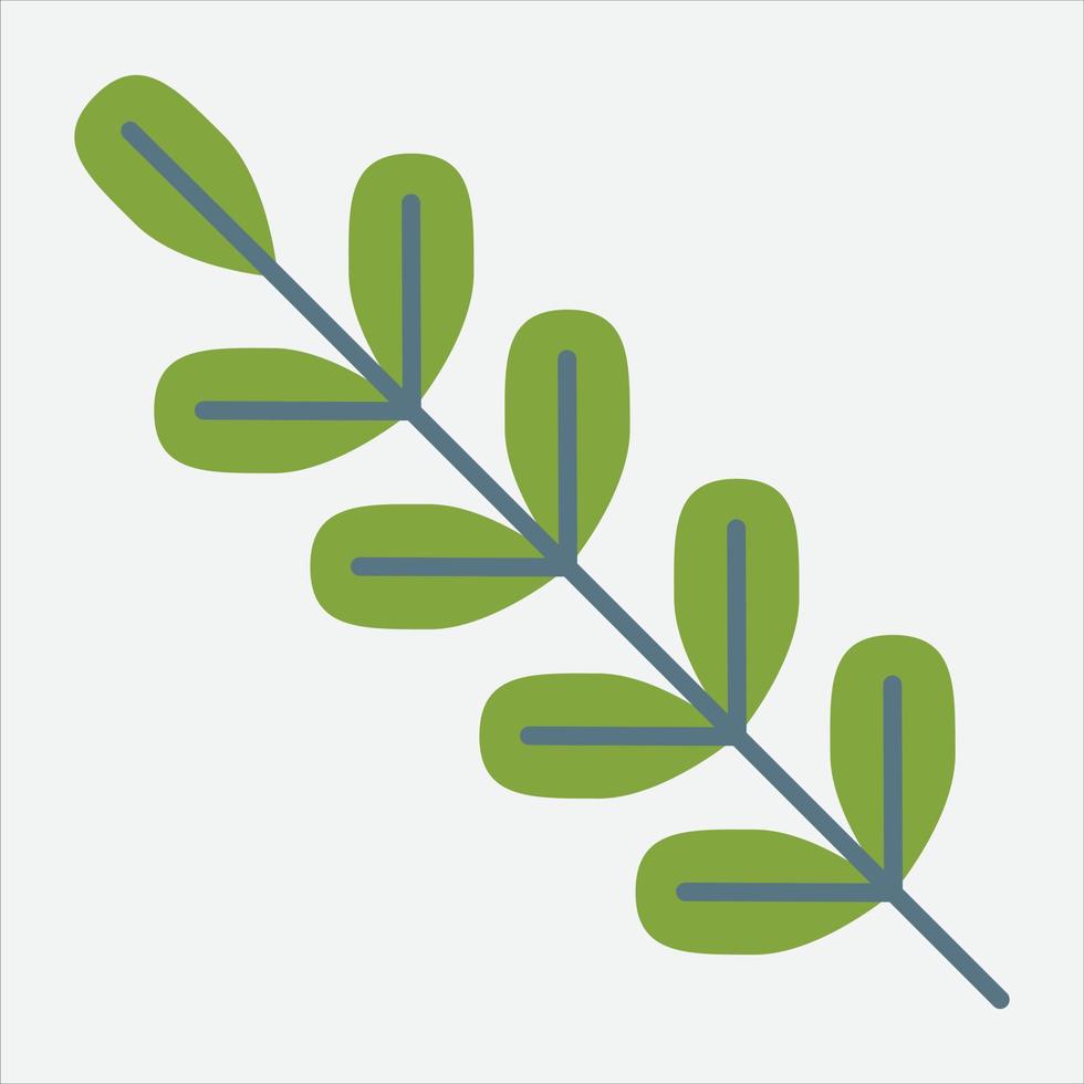 diseño plano de dibujo de hoja floral simple. vector