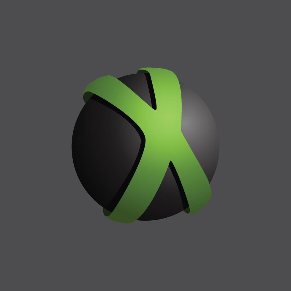 Diseño de letra redonda 3d x plantilla de logotipo para identidad empresarial y corporativa vector