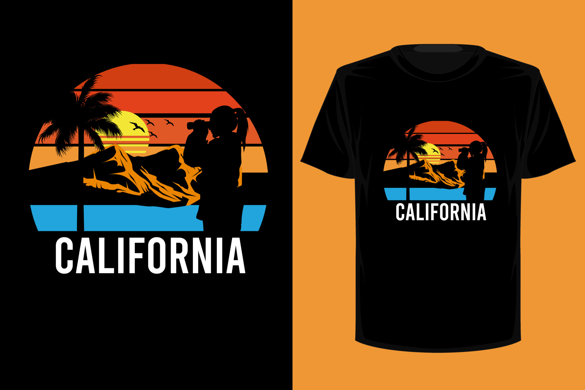 California retro vintage t shirt design 6360694 Vector Art at Vecteezy