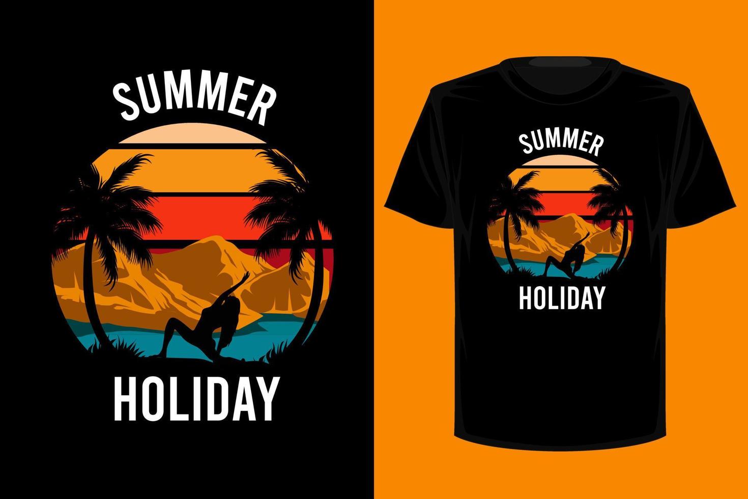 Summer holiday retro vintage t shirt design vector