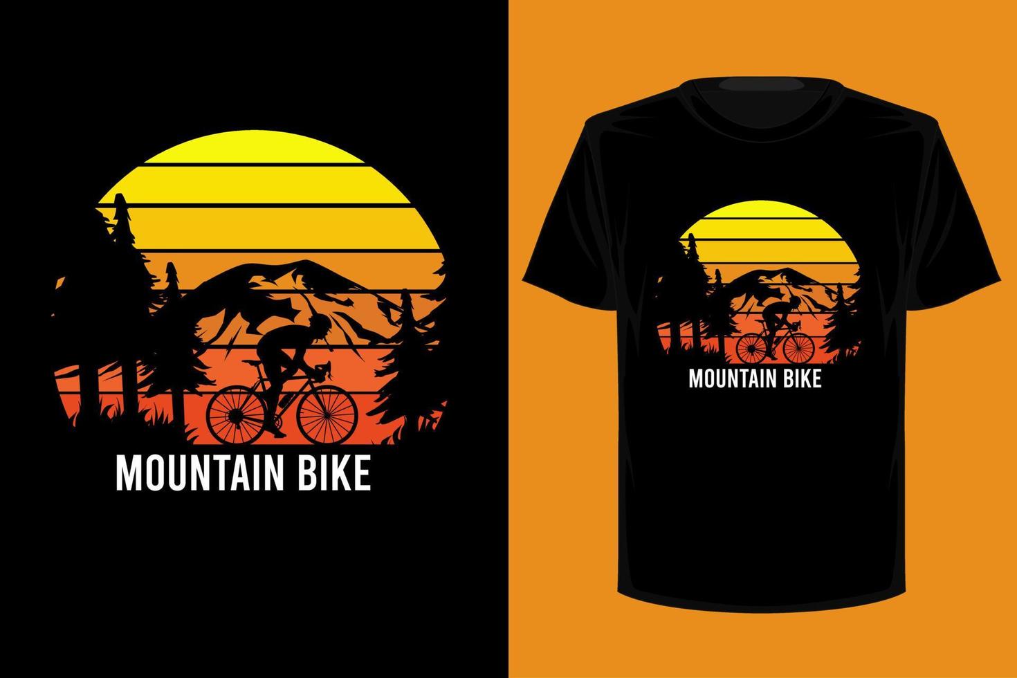 Mountain bike retro vintage t shirt design vector