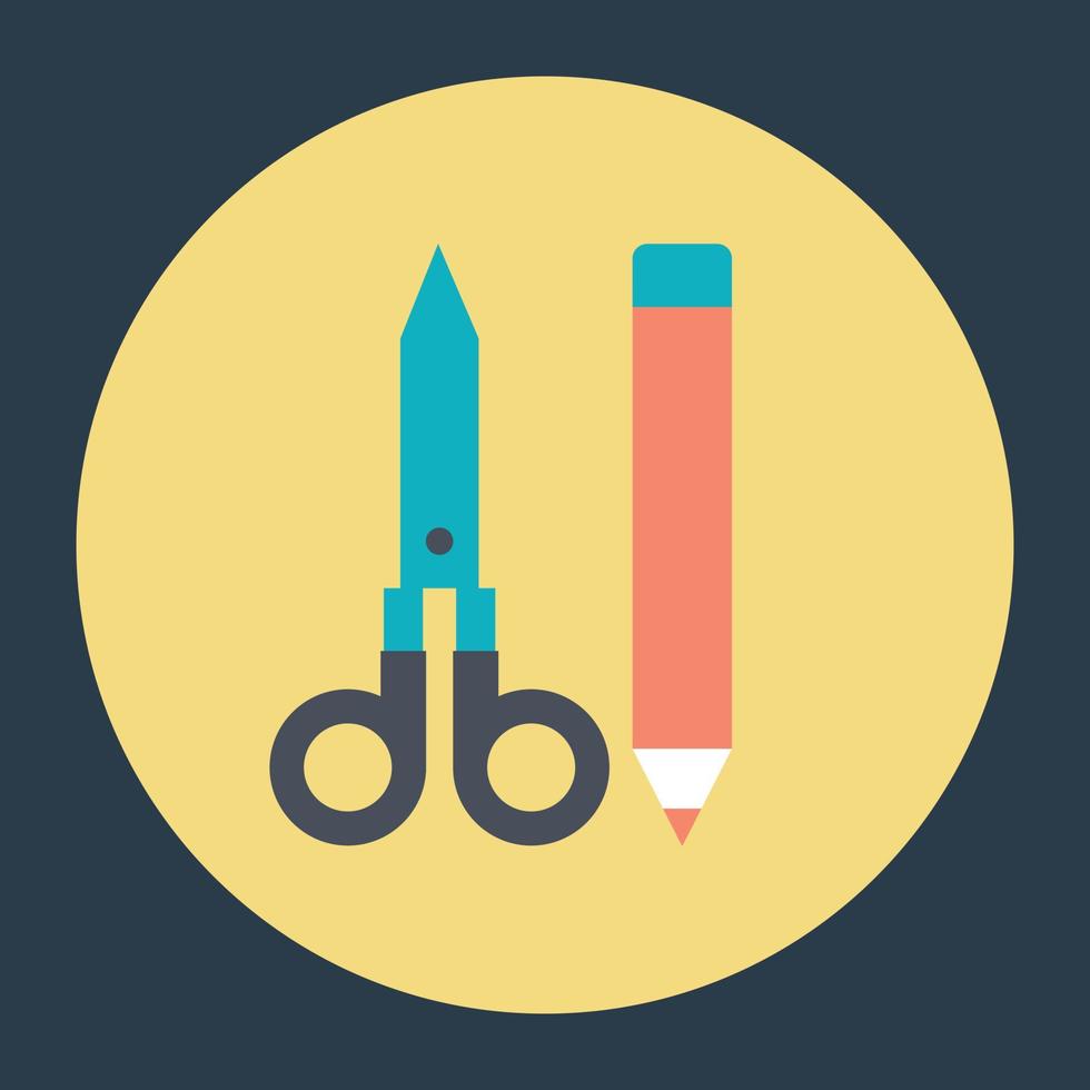 Scissor with Pencil vector