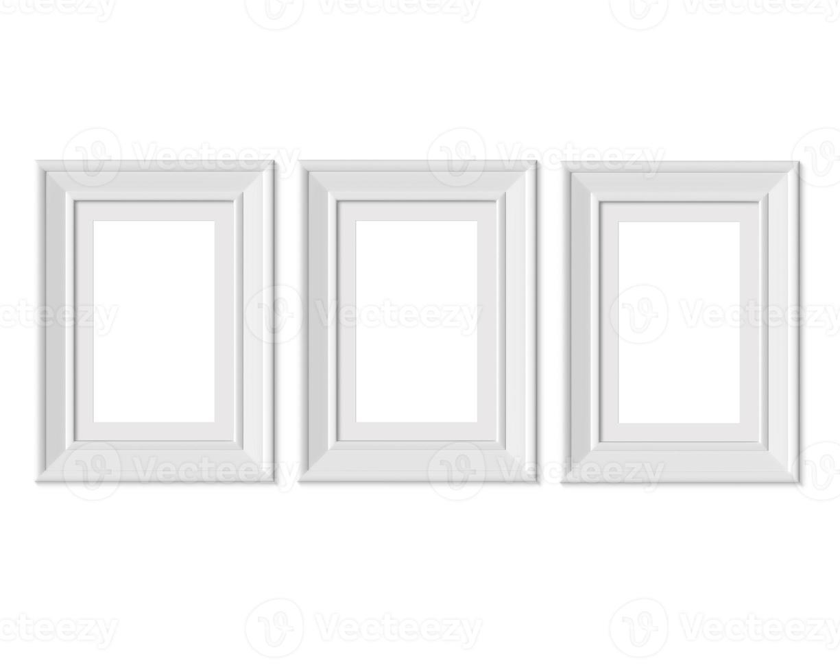 Set 3 2x3 A4 Vertical Portrait picture frame mockup. photo