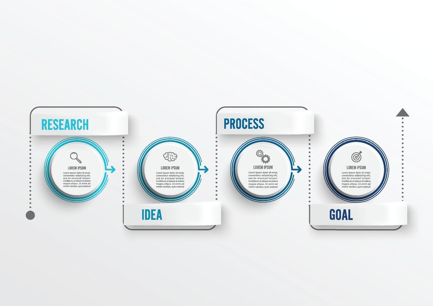 Thin line minimal infographics design template with icons and 4 options or steps. Can be used for process diagram, presentations, workflow layout, banner, flow chart, info graph. vector