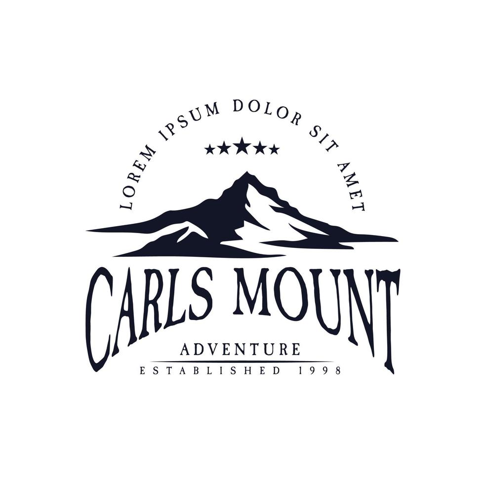 mountain adventure logo. mountain silhouette. wildlife camp logo vector