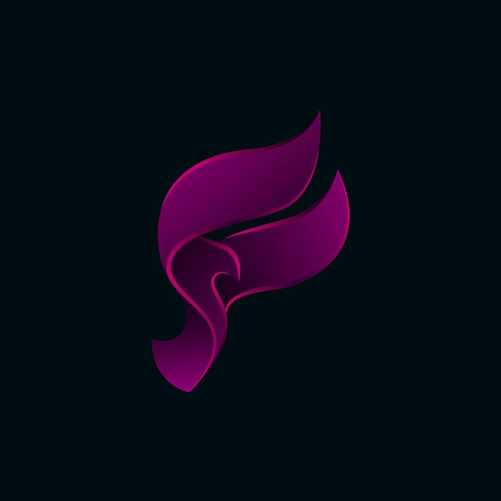 silueta de logotipo de pájaro de paloma bailando púrpura vector