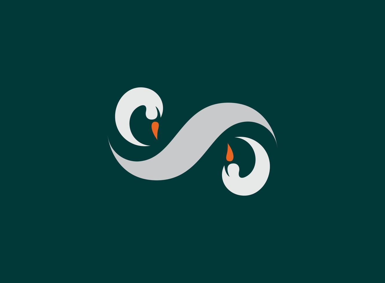 elegant swan infinity logo design concept. vector illustration
