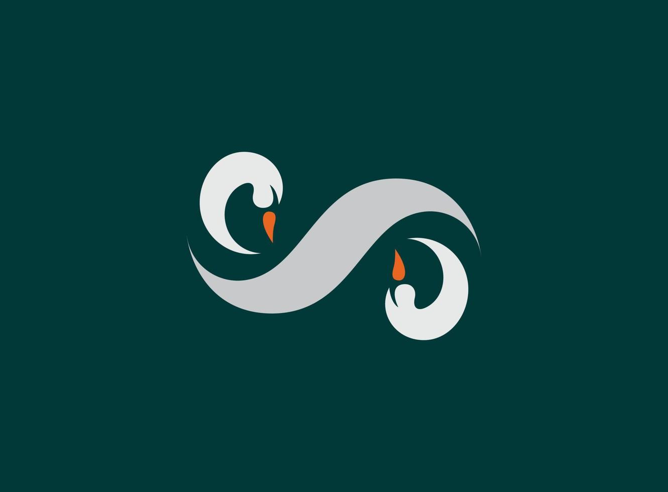 elegante concepto de diseño del logotipo de swan infinity. ilustración vectorial vector