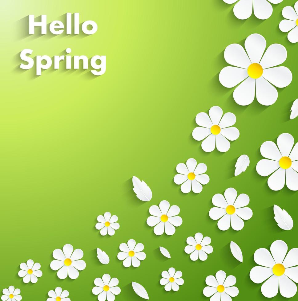 hermosas flores de primavera verde background.vector vector