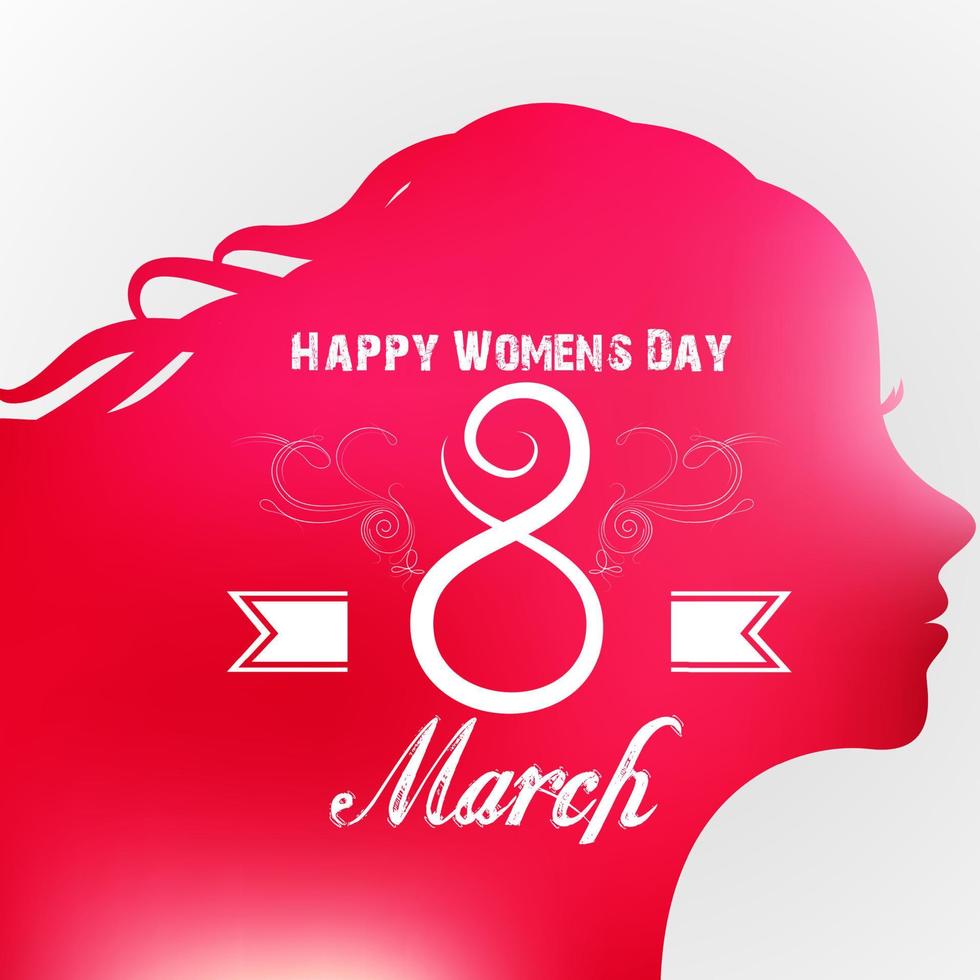 Happy Women's Day Greeting Card with Female Face vector