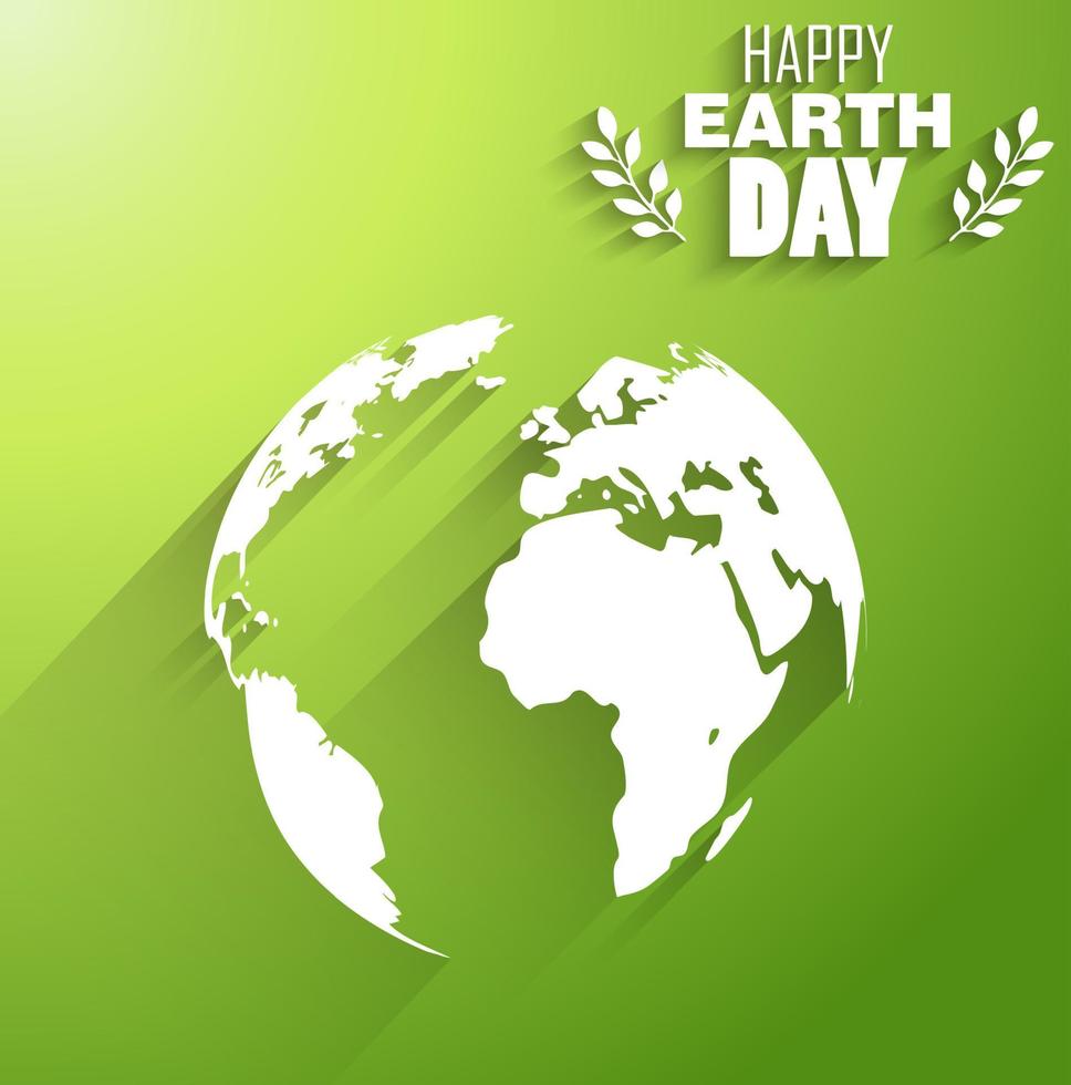 EARTH DAY of background shape silhouettes vector