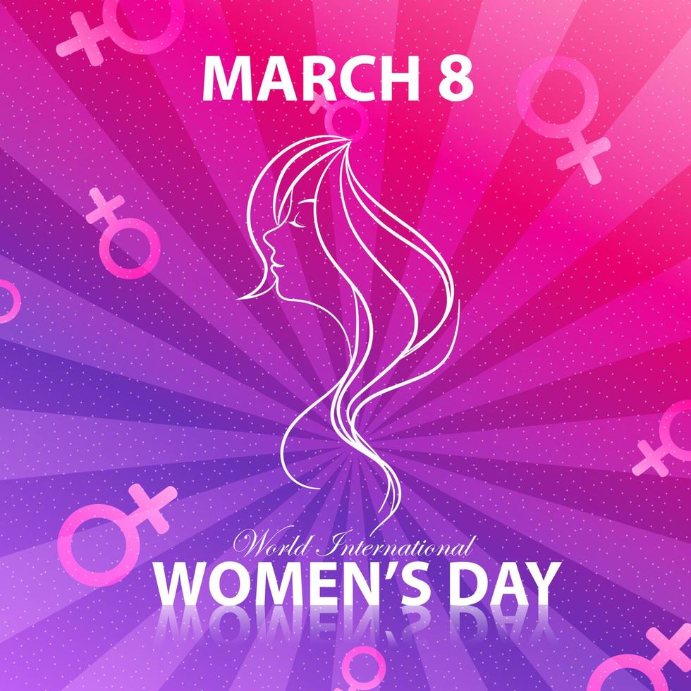 Happy Women's Day for lady face with background colorful burst.Vector vector