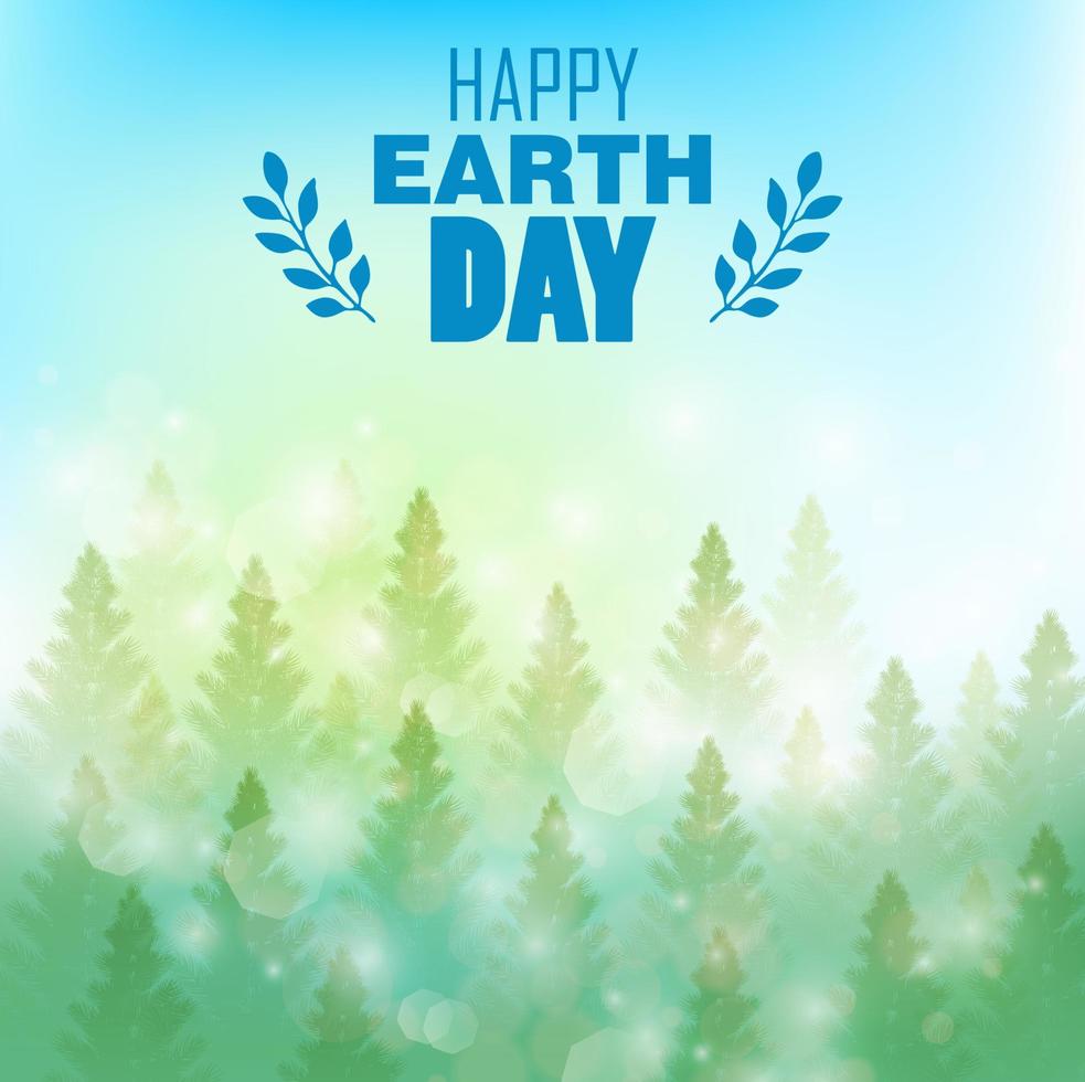Earth Day background with pine trees vector