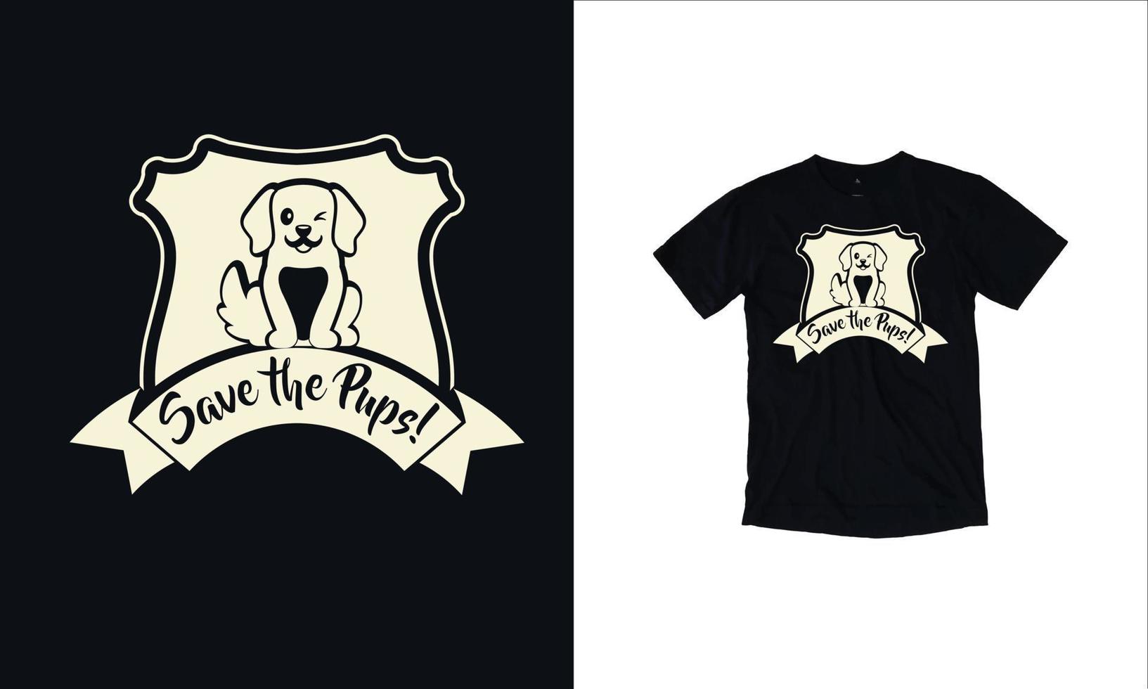 guardar el diseño de la camiseta de los cachorros vector