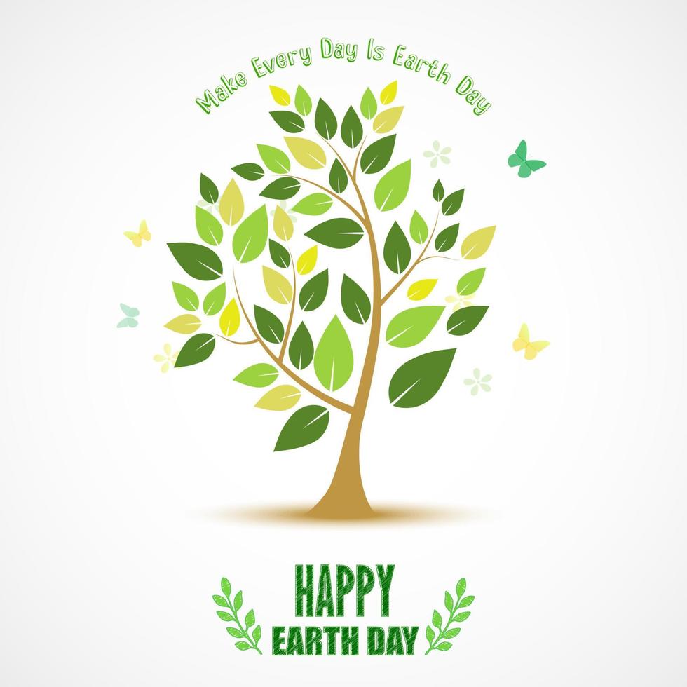 Abstract tree for Happy Earth Day vector