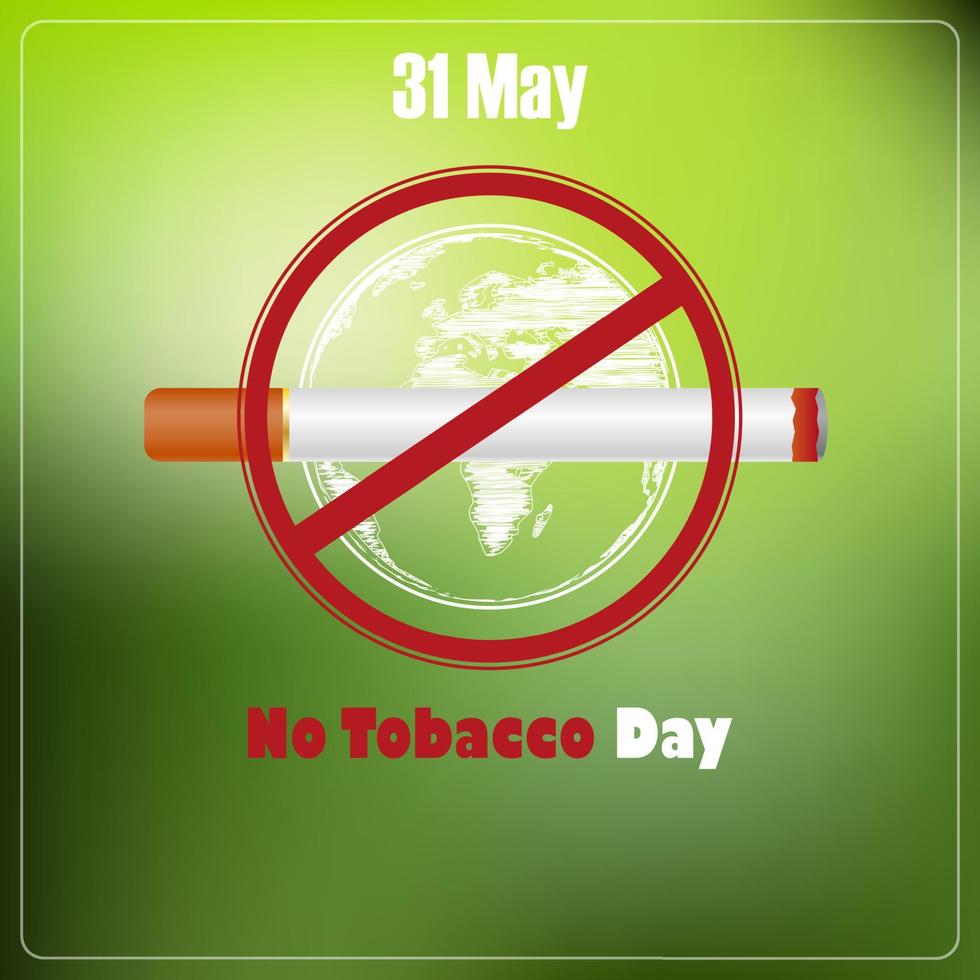 May 31st World No tobacco day vector