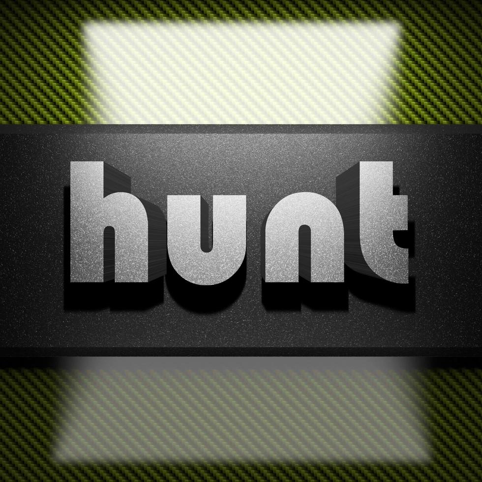 hunt word of iron on carbon photo