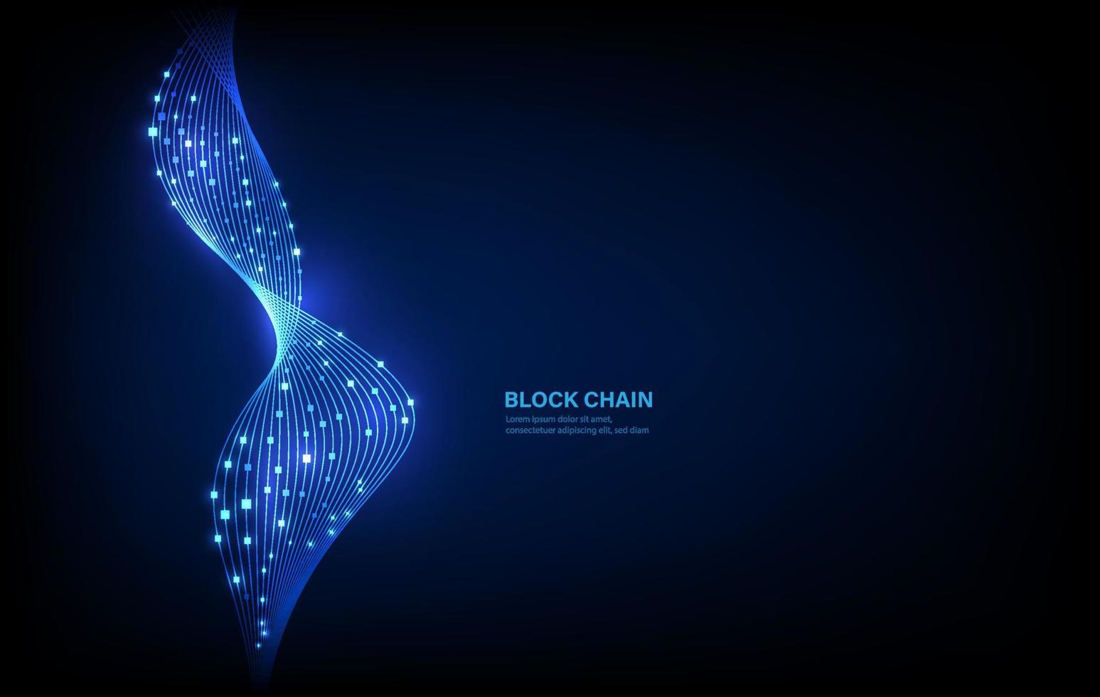 Block chain network circle ring movement line in blue  light concept, vector illustration