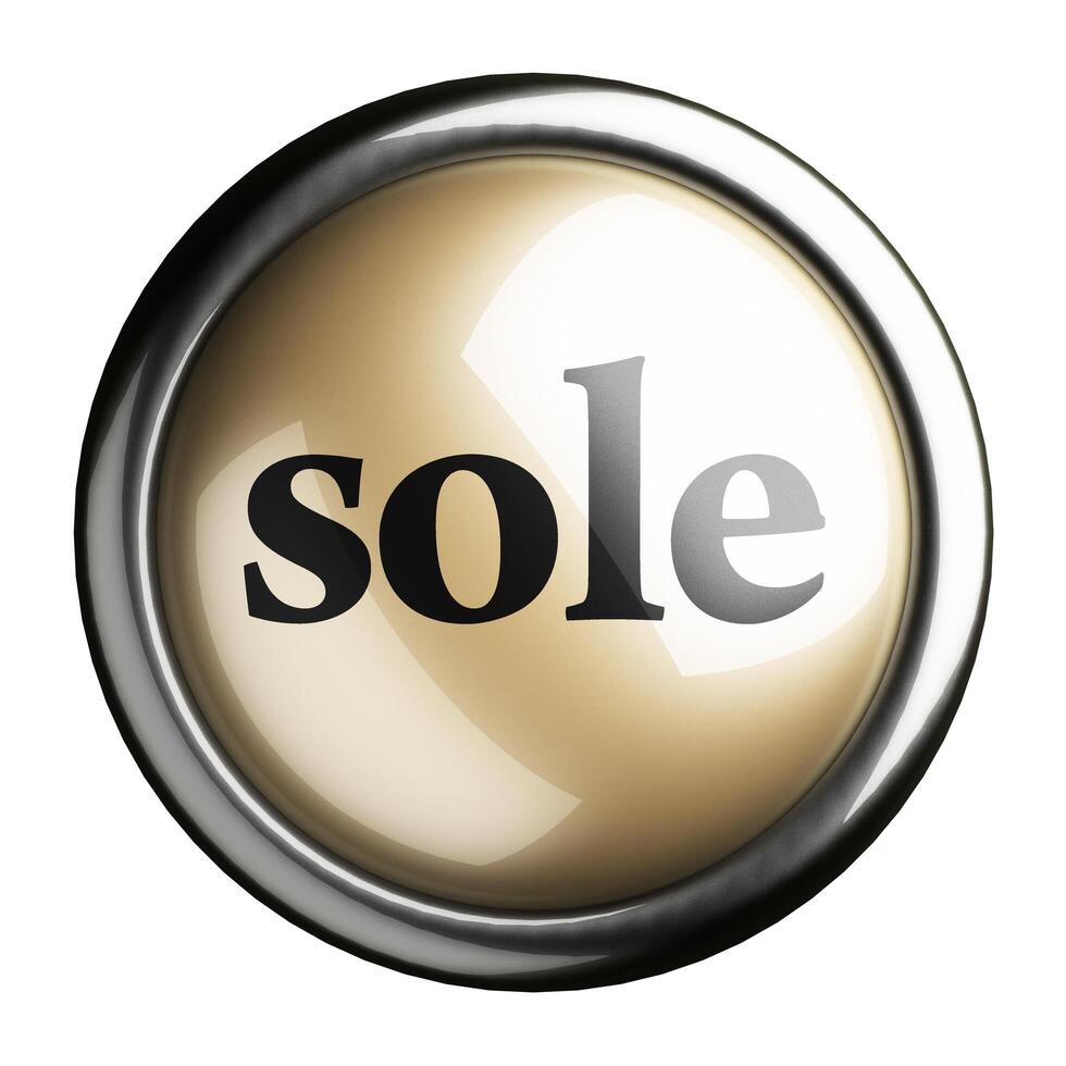 sole word on isolated button photo